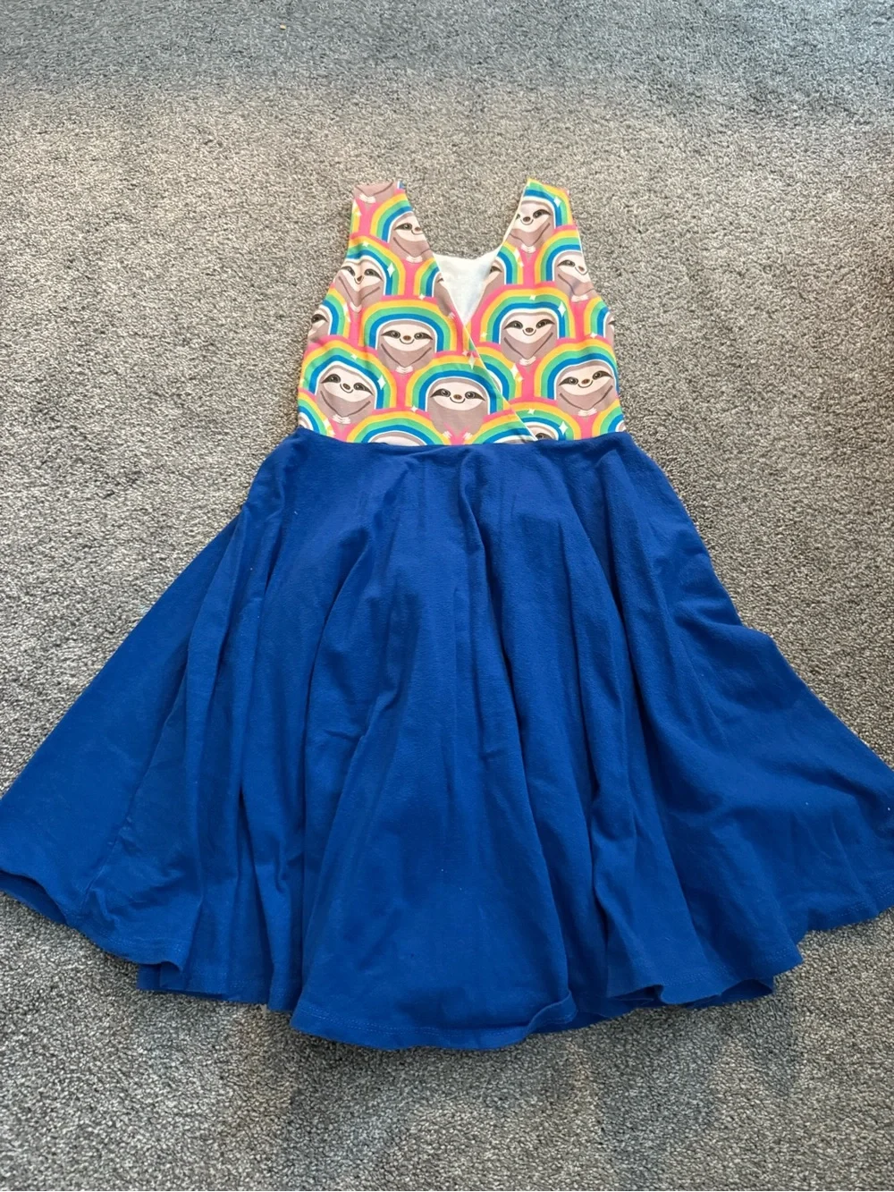 Malia + Kai Rainbow Sloth Handmade Twirl Dress Sz 6